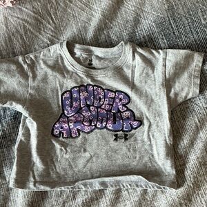 Under Armour Kids Gray T-Shirt with Purple Graphic